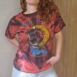 Vintage Single Stitch Bon Jovi Symmetria Tie Dye/Acid Washed Tour tshirt